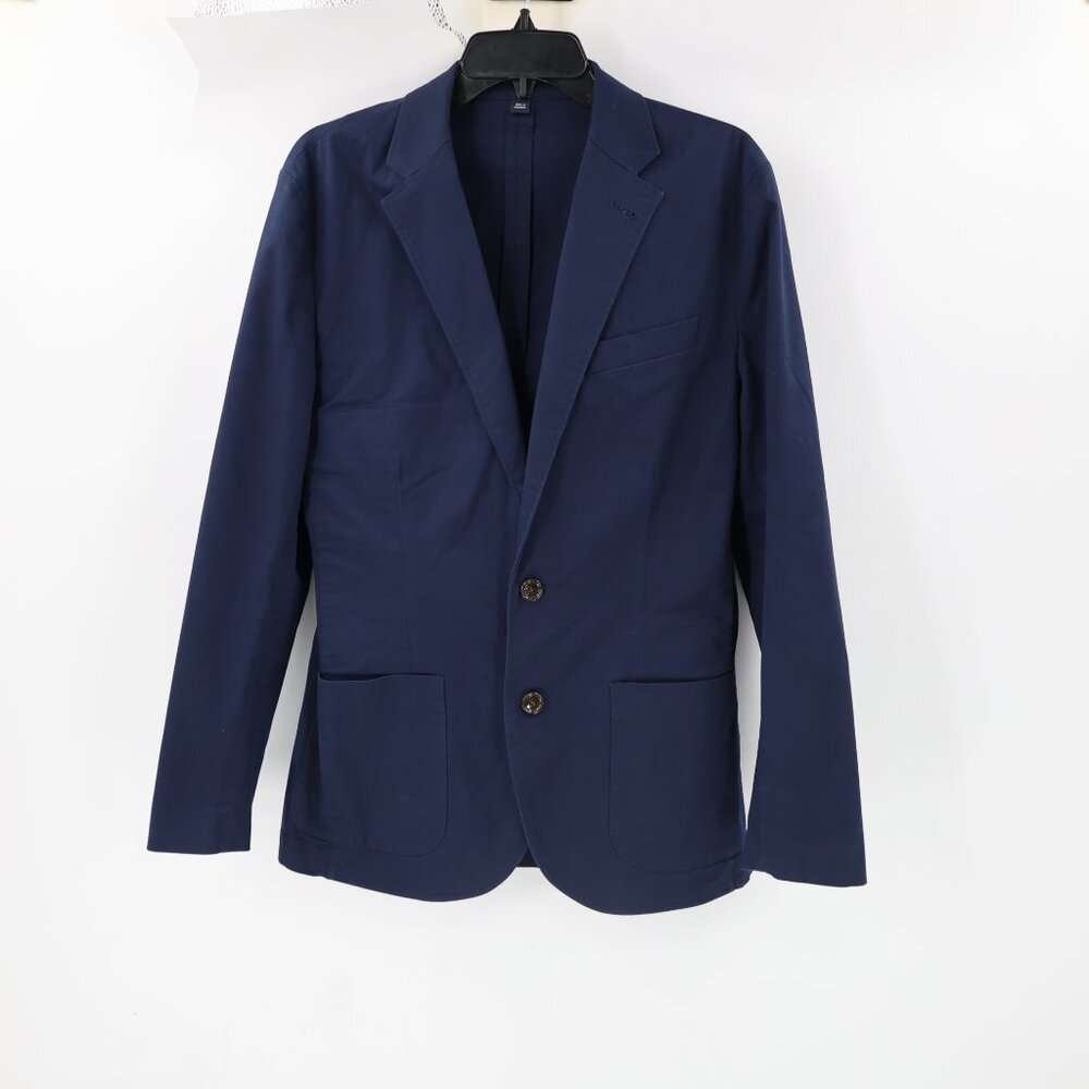 J Crew sport coat Mens 36 Navy Blue Thompson Unstructured In Flex Chino blazer
